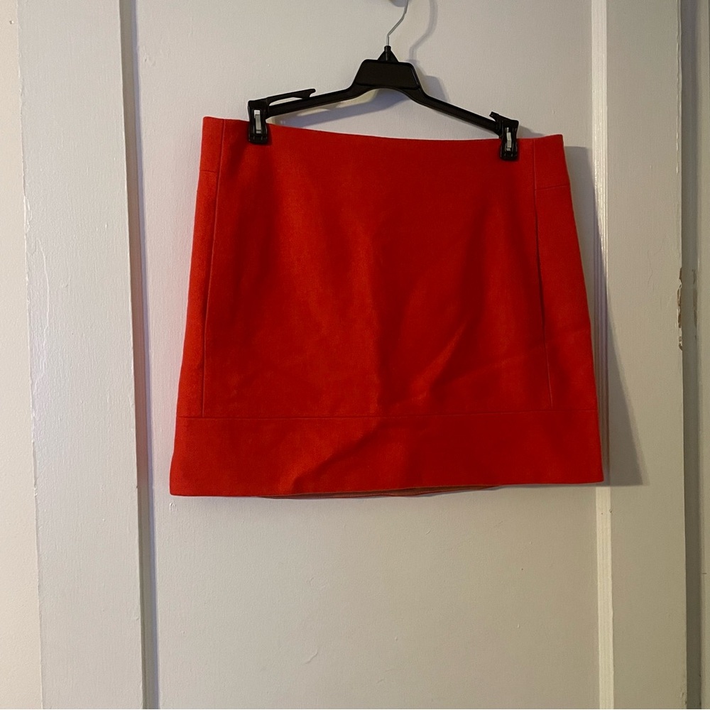 J. Crew Red Suede Skirt